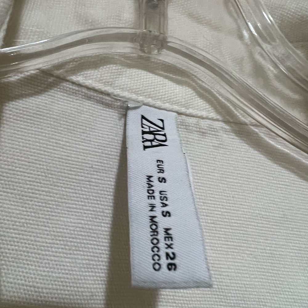 Zara Women’s White Rustic Button Up Utility Jumpsuit Size Small - Picture 6 of 10